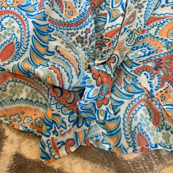 Ruby Rd. Front Tie Blouse - Picture 3 of 5